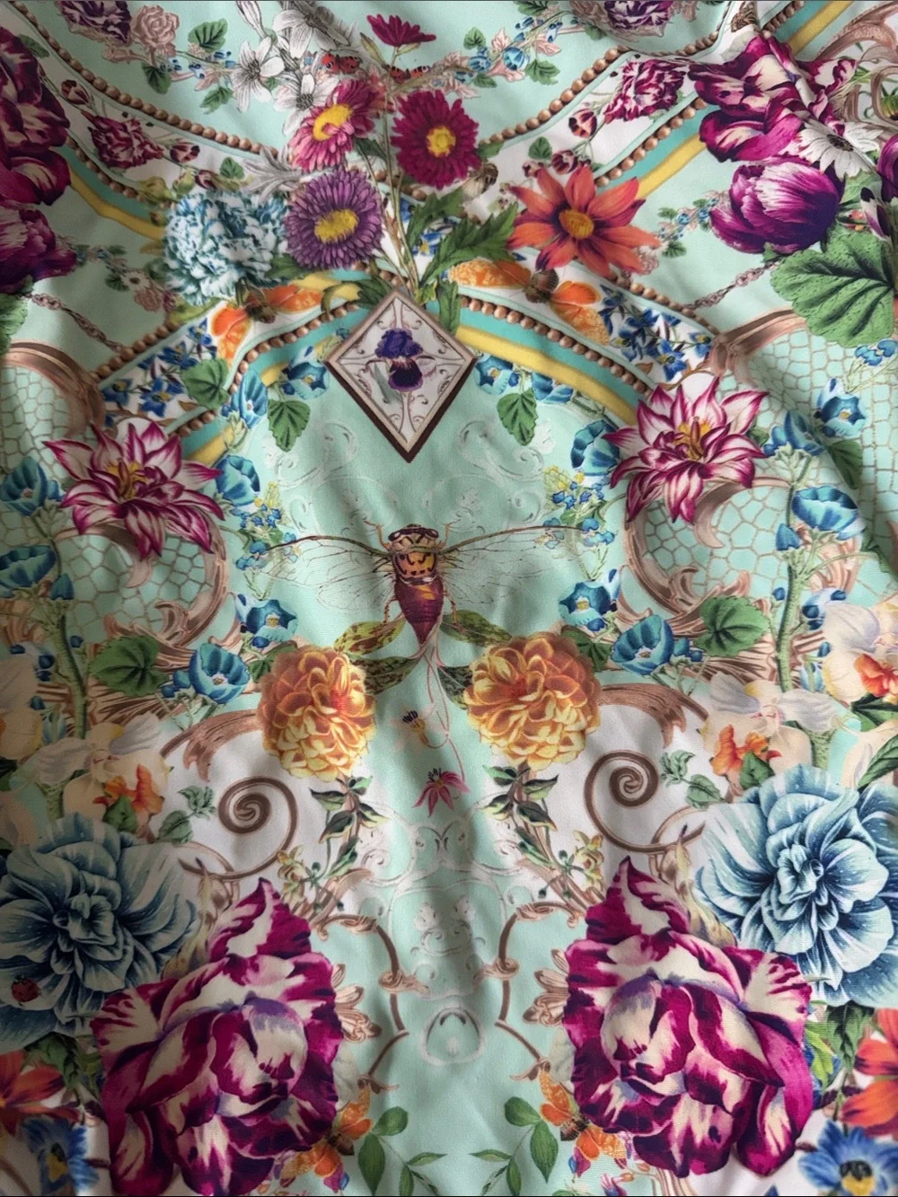 Camilla Girls Mint Floral Long-Sleeve Swim Rashguard